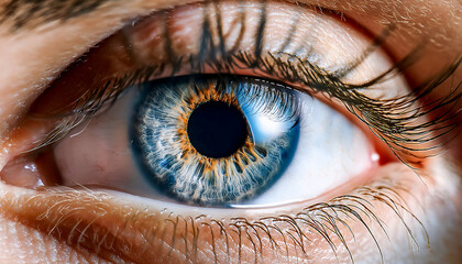 Close-up of the iris of the human eye