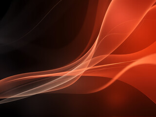 Naklejka premium Abstract background with smooth wavy shapes and orange light