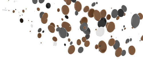  Colorful assorted confetti with serpentine on white