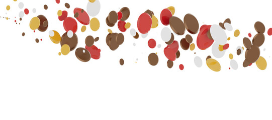 confetti png. Gold confetti falls from the sky. Glittering confetti on a transparent background. Holiday