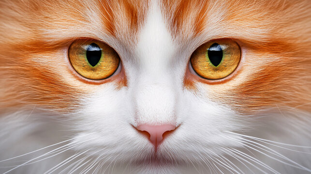 close-up of a cat with orange and white fur