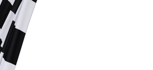  Image of motor racing black and white checkered finish flag waving