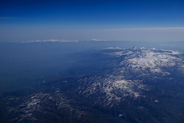 Amazing view on Sabalan mountain from above, Iran