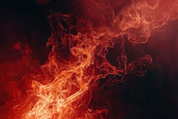 Fototapeta premium Abstract Flame-like Formation in Orange and Red Hues Against a Dark Background