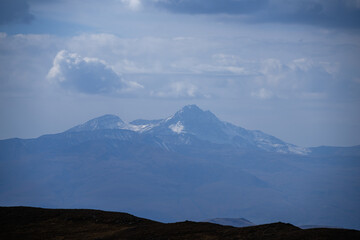 Fototapeta premium Beautiful view of mountain Aragats from distance, Armenia.