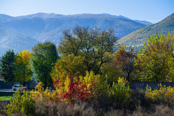 Amazing autumn landmark with bright blue sky, Armenia