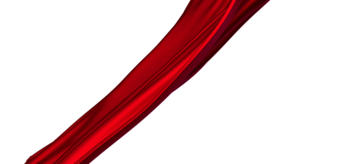 3d render of abstract red cloth falling.