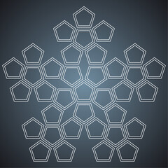 Abstract pattern of pentagons. Pentagon mandala