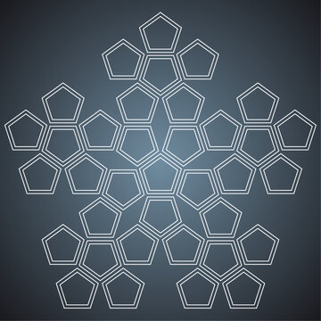 Abstract pattern of pentagons. Pentagon mandala