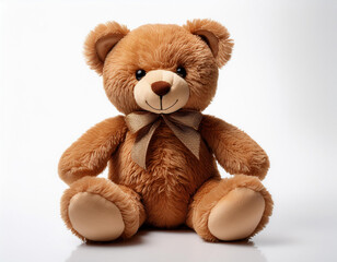 Fototapeta premium soft brown teddy bear isolated on white background 