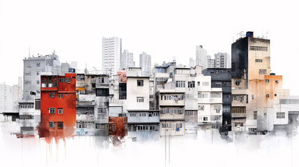 Urban landscape with colorful buildings