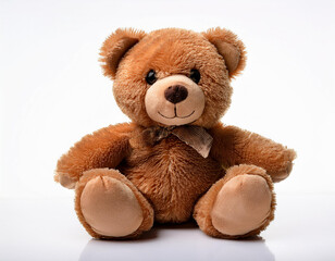 Obraz premium soft brown teddy bear isolated on white background 