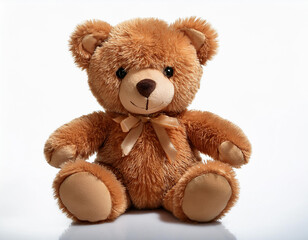 Fototapeta premium soft brown teddy bear isolated on white background 