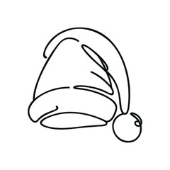 Christmas bell one line drawing of minimalist outline vector illustration.