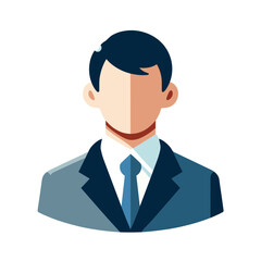 Minimalist business avatar icon in blue suit for professional profile use