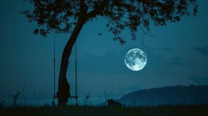 Fototapeta premium Moonlit Contemplation