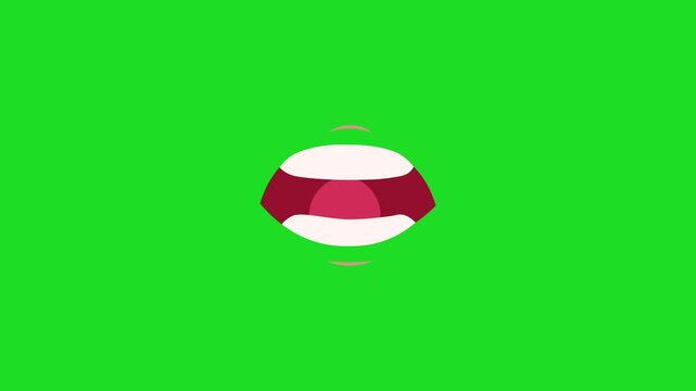 Funny animated cartoon lips movement animated talking lips talking mouth chroma key green screen motion graphics communication
