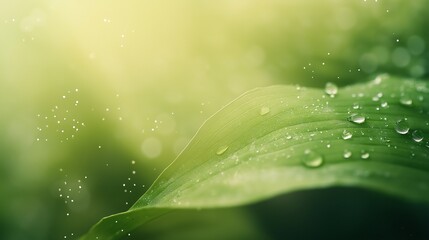 dynamic background, capturing the movement and energy of water droplets on a leaf