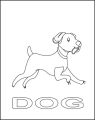 Vissla dog coloring page for kids. The kid is hand-drawn.