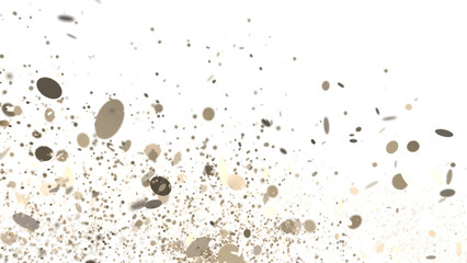 Euphoric Eruption: Magnificent 3D Illustration Showcasing Bursting gold Confetti