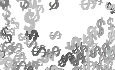 dollar symbol, 3d render illustration