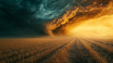 Fototapeta premium dynamic background depicting the motion of a tornado in an open field
