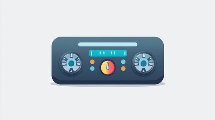 Fototapeta premium Freezer control symbol featuring an automatic cooling and defrost icon. Flat vector design representing air conditioning for cars or home use.