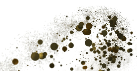 Glittering Spectacle: Captivating 3D Illustration of Glittery gold Confetti