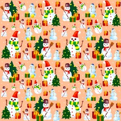 Christmas pattern, seamless pattren, new year, gift