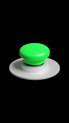 green button isolated on black, vertical background for mobile phone