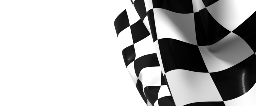 The checkered flag waves signaling victory