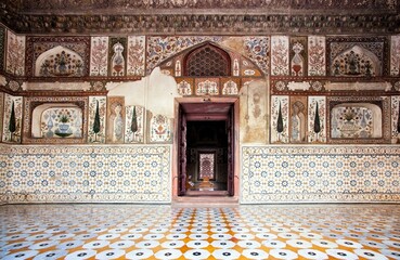 Itmad-ud-Daula's Tomb or Baby Taj, Uttar Pradesh, Agra, India (interior)