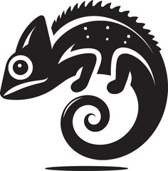 Chameleon Silhouette isolated on a white background Minimalist crow vector illustration