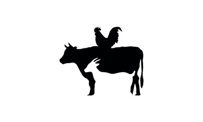 a graphic image with farm animal theme, white background. vector graphic base.