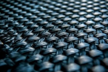 Fototapeta premium Close-up of a Black Woven Fabric Texture