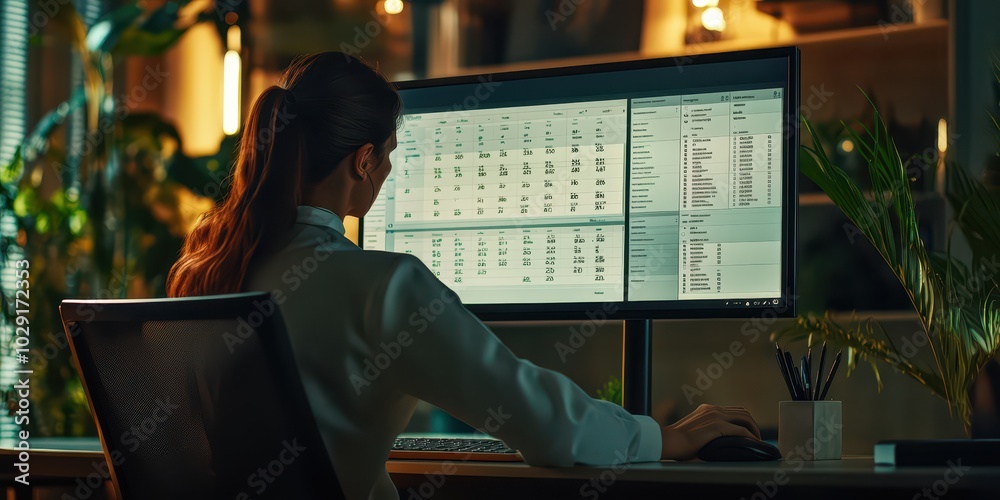 Poster efficient executive assistant scheduling appointments with digital tools for enhanced productivity