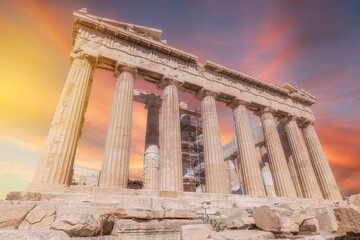 greece capital athens and acropolis ancient artifacts touristic points of interest daytime and...