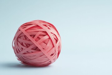 Fototapeta premium A twisted mass of red tape symbolizes the burden of bureaucracy and the weight of economic decline, featuring muted tones.