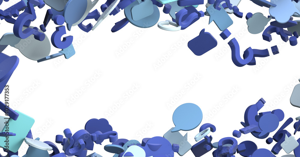 Aufkleber 3D rendering flying email icon and web flying