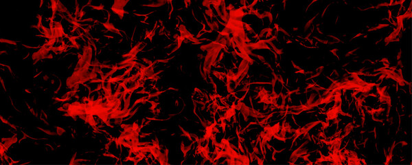 Dark fire texture abstract design vector background. Mystical swirling smoke rolling Red glowing fire background. Dark red fire abstract image of Orange fire or flames with sparkles and smoke in black