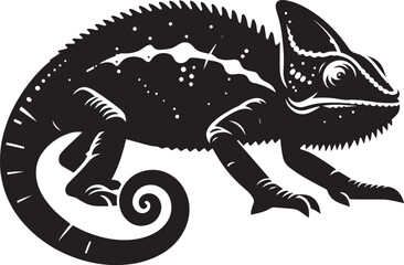 Chameleon Silhouette isolated on a white background Minimalist crow vector illustration