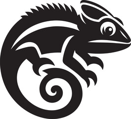 Chameleon Silhouette isolated on a white background Minimalist crow vector illustration