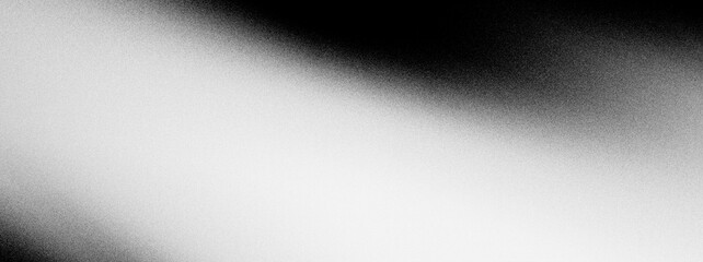 Black white grainy background noise texture grunge gradient banner header, illuminated spot on dark gray noise texture banner header poster backdrop copy space