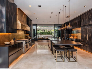 the kitchen is modern
