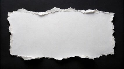 Fisheye white paper with torn edges isolated on black background