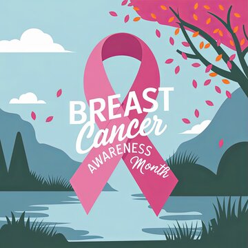 Breast cancer awareness month banner poster creative and quality design.