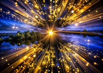 Obraz premium Stunning Abstract Orange Motion Background with Light Particles and Refractions for Creative Projects