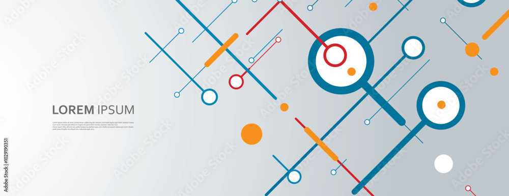 Poster Circles and dots connection design. Vector