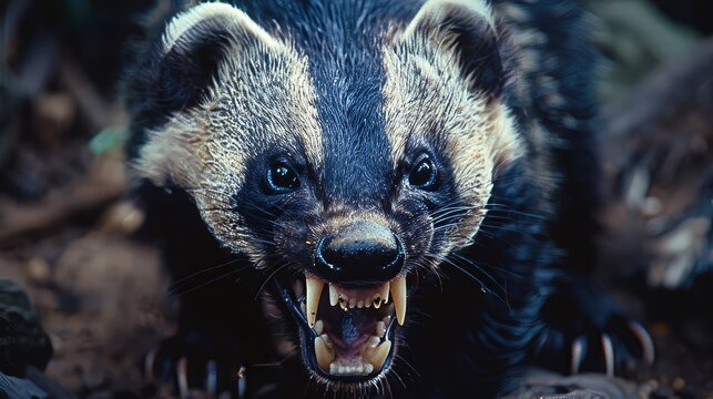 Intense Honey Badger Close-up