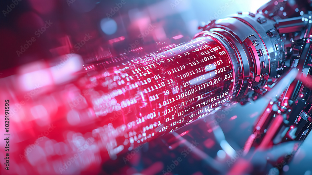 Aufkleber digital vault with binary code spilling out, showcasing advanced technology and data security. vibrant colors create sense of innovation and intrigue